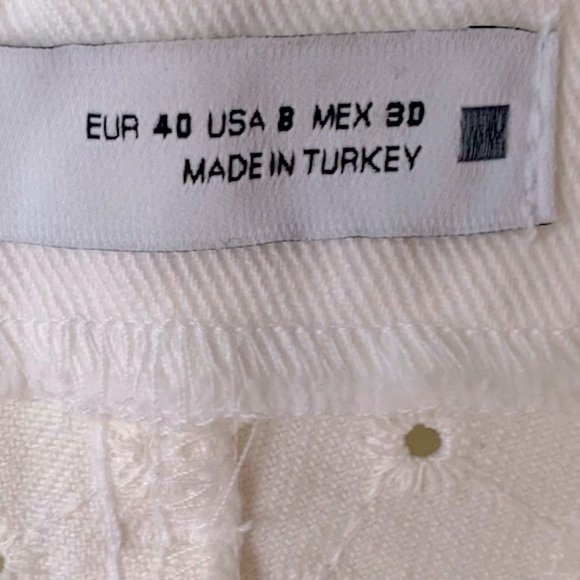 NEW ZARA White Low Rise Eyelet Cutwork Embroidery Size 8 - Picture 6 of 8
